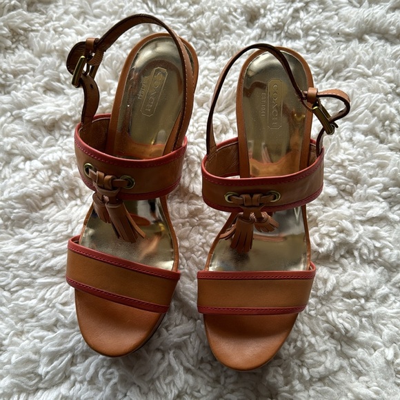 Coach Giulietta Leather Wedges - Picture 2 of 6